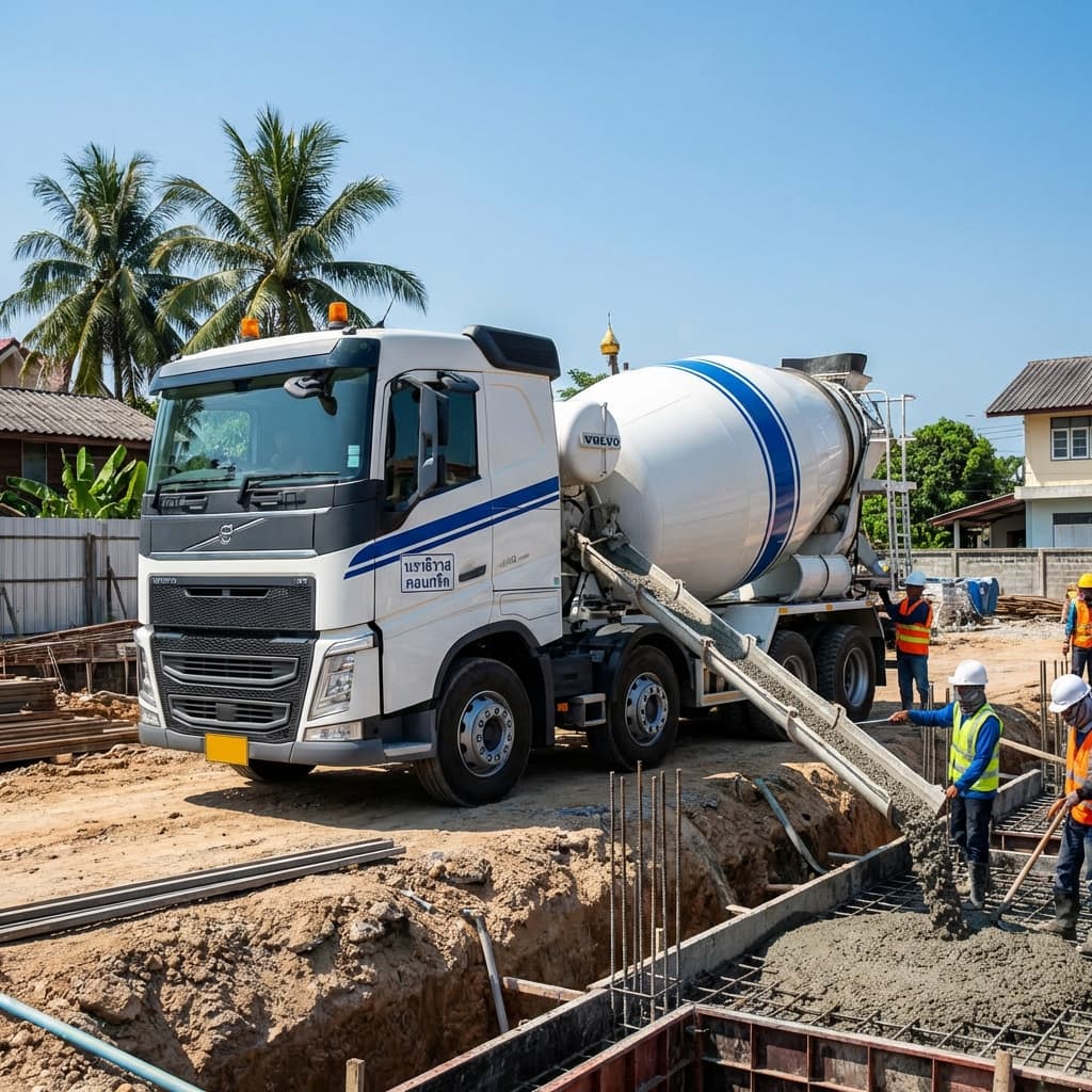 บริการส่งคอนกรีตถึงหน้างาน นราธิวาส | รถโม่ปูน ตรงเวลา